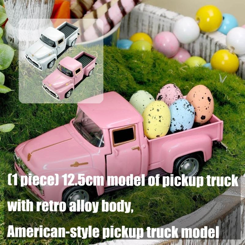 Easter Truck Decors with Eggs Table Decors Easter Farm Pickup Truck Decors