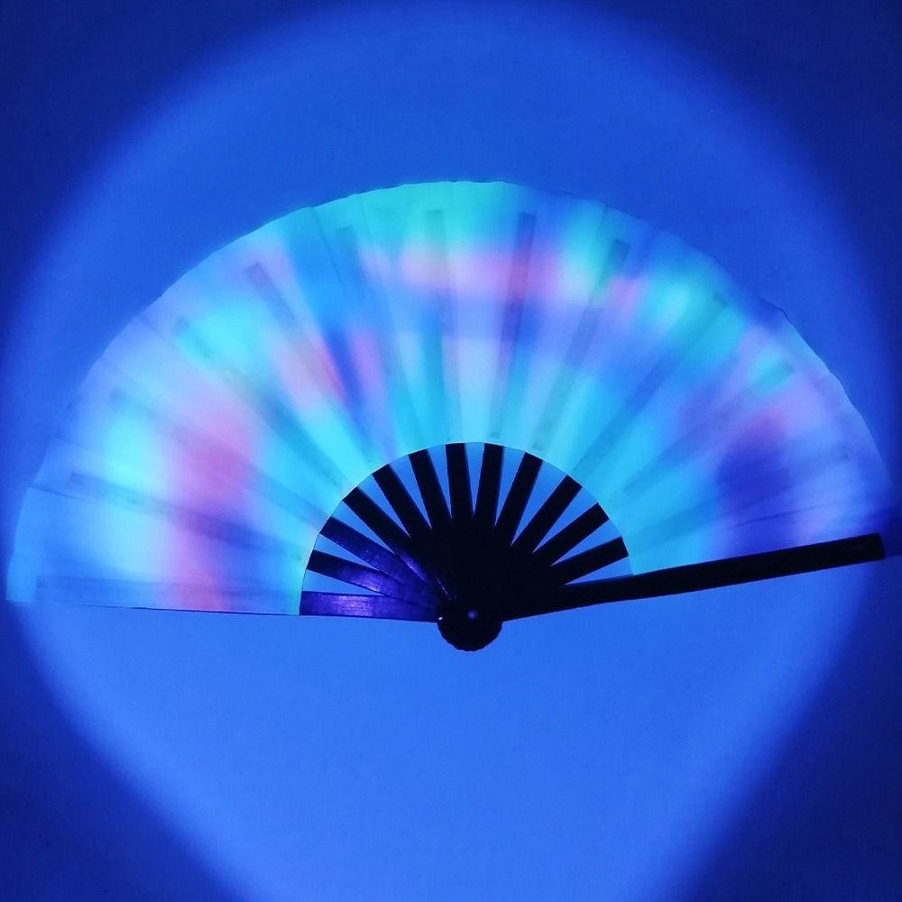 

Клубные рейв фестивали Мужской атласный бамбуковый веер с косточками Большой бамбуковый прохладный светоотражающий веер Ручной веер Ручной складной веер из шелка Складной ручной веер