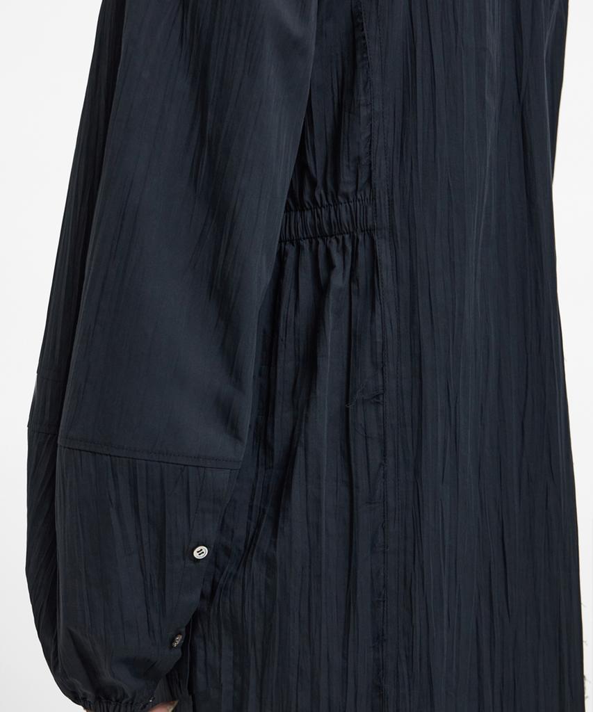 Youth Side-Slit Shirt Dress - Black