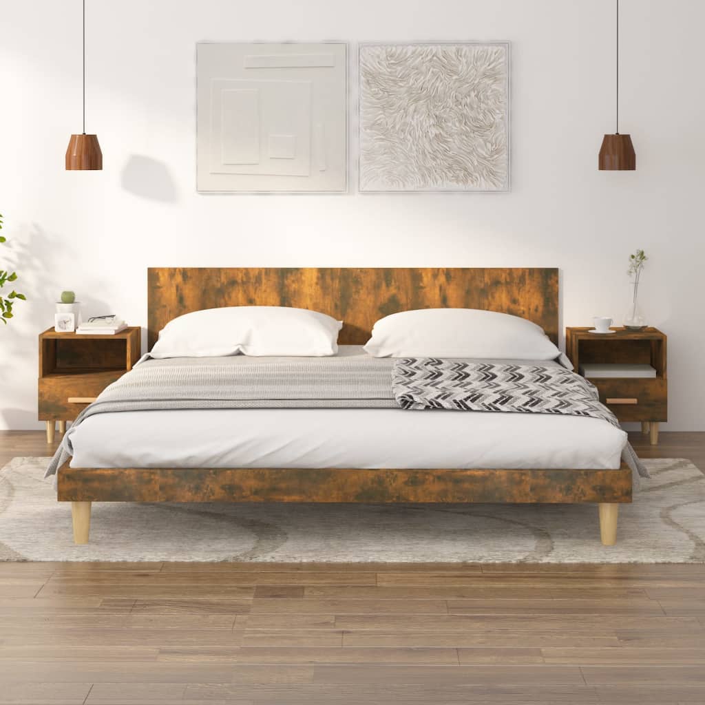 Nightstands 2 pcs Smoked Oak 40 x 35 x 47 cm