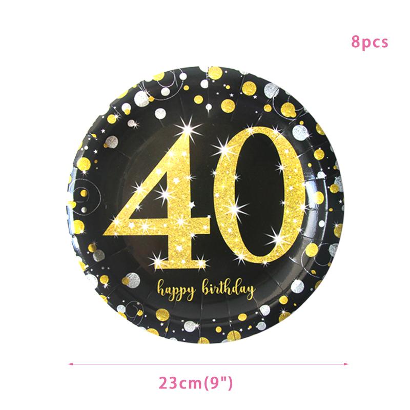 30th 40th 50th 60th Birthday Decorations Number Balloons Birthday Hanging Banner Flags for Adult 30th Anniversary Supplies