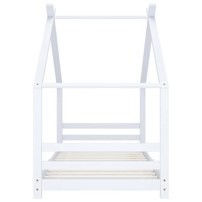 VidaXL Cadre de Lit d'enfant Sommier à Lattes Cadre à Lattes Meuble de Chambre à Coucher Maison Intérieur Blanc 90x200 cm 289612