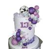 Mirror Balls Cake Decorations With Silver Stars Cake Topper For Party Saturday Night Supplies