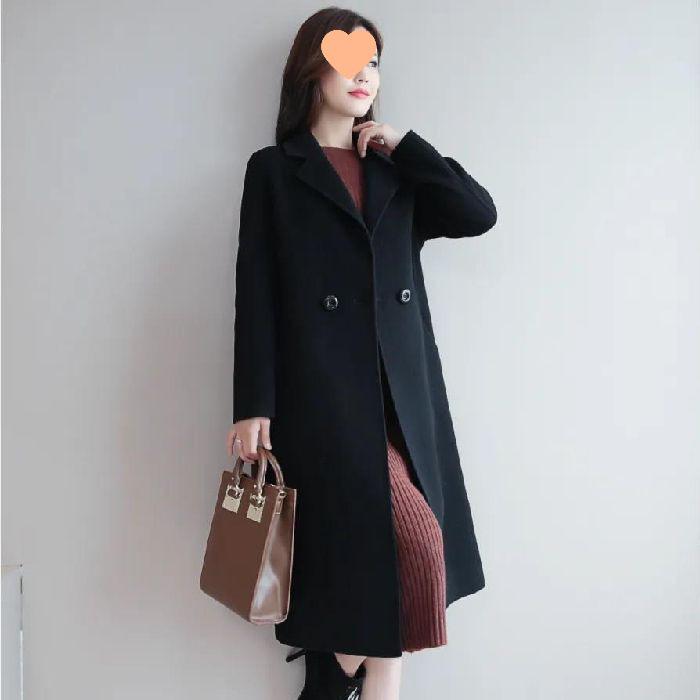 

Women s Mid-Length Woolen Coat - 2025 Spring/Autumn, Plus Size, Korean Style, Loose Fit. XXXS fits 60 jin