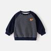 Boys Raglan Sleeve Sweatshirt Embroidered Pullover Loose Fit Casual Spring Top Fashion Clothing for Toddler and Kids
