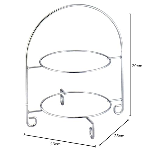 Nagao Cake Stand, 2-Tier, Silver, Large Size, Made in Japan