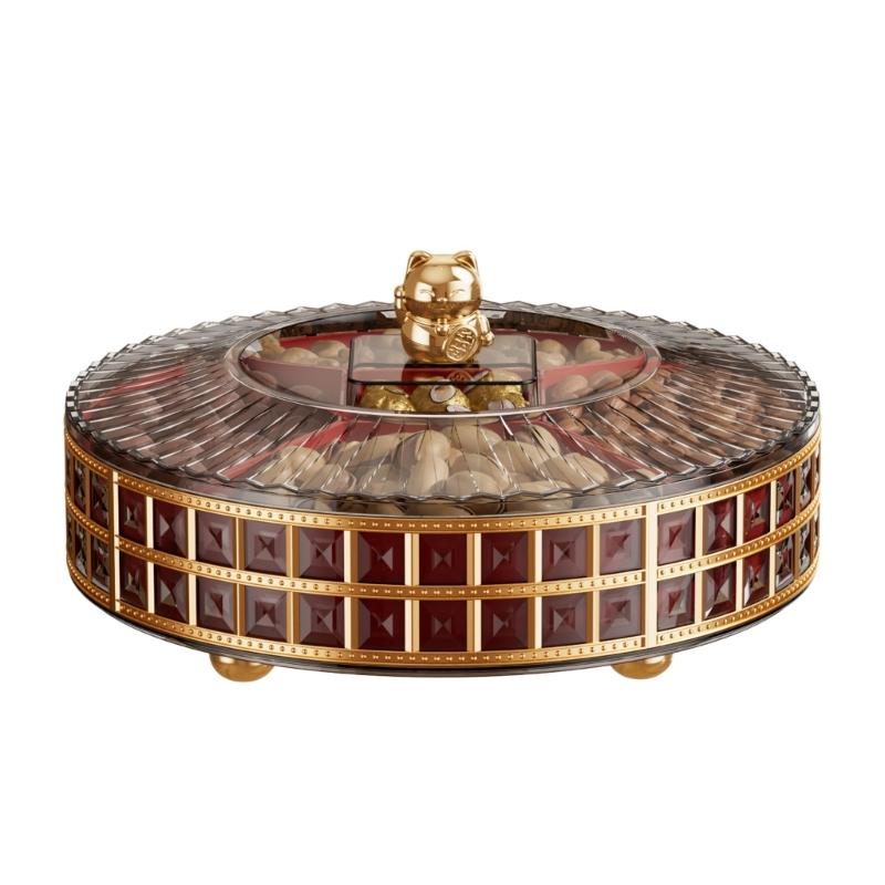 Rotating Fruit And Snacks Serving Tray Designed For Easy Access To Dry Fruits Nut And Candy During Family Gatherings