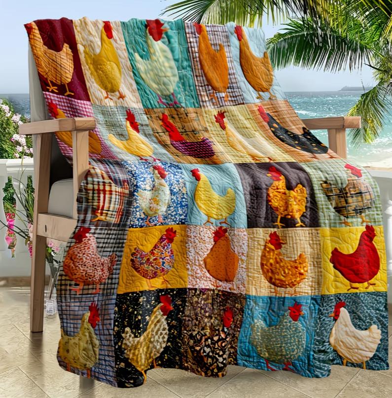 2D Printed Flannel Blanket with Vintage Chick Digital Print Home Throw Blanket Car Blanket, Office Small Throw Blanket Blanket 75X95CM