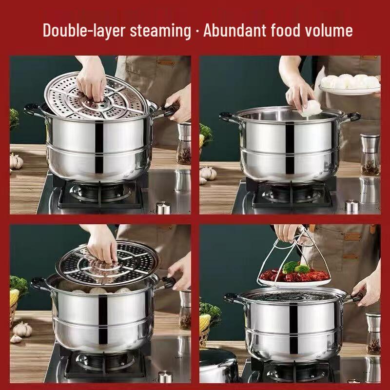 ZISIZ Stainless Steel Steamer Pot