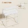 Computer Desk, 80cm Home Office Study Table with Hutch Shelf, Cup Holder, Headphone Hook, White