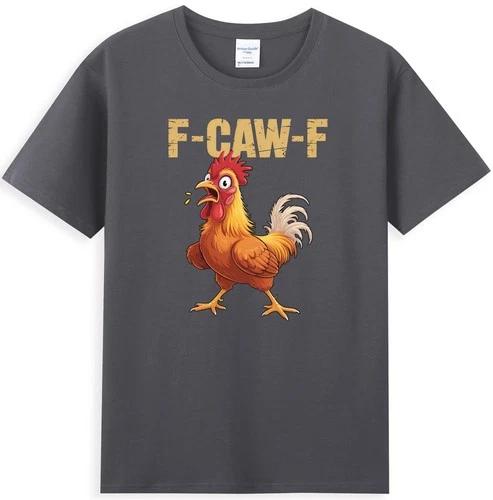 F-Caw-F Funny FCAWF Chicken Cartoon Meme Introduction Retro Men s T-shirt  Men s and Women s Street Short Sleeve Cotton T-shirt S