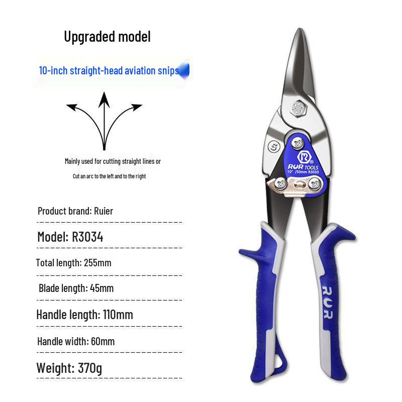 

Stainless Steel Aviation Tin Snips - Multifunctional Wire, Duct, and Ceiling Cutter