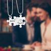 2Pcs Couple Keychain Necklace Together Better Puzzle Stainless Steel DIY Key Ring Holder Backpack Pendant Ornament Boyfriend Girlfriend Gift