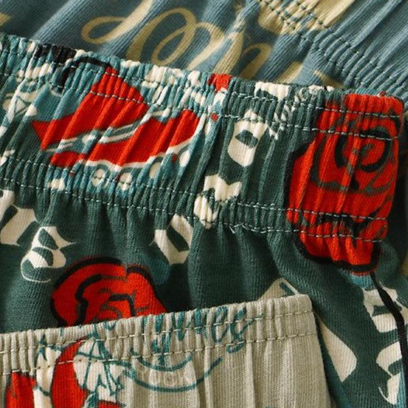 Mens Underwear Boxers Shorts Casual Cotton Sleep Underpants High Quality Fashion Print Loose Comfortable Homewear Panties