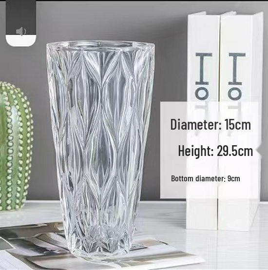 High-End Transparent Glass Crystal Vase for Fresh Flower Arrangements