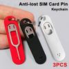 3Pcs Creative Sim Card Removal Tool Phone Chip SimCard Unlock Tray Eject Pin Needle Anti-lost Opener Ejector with Storage Case