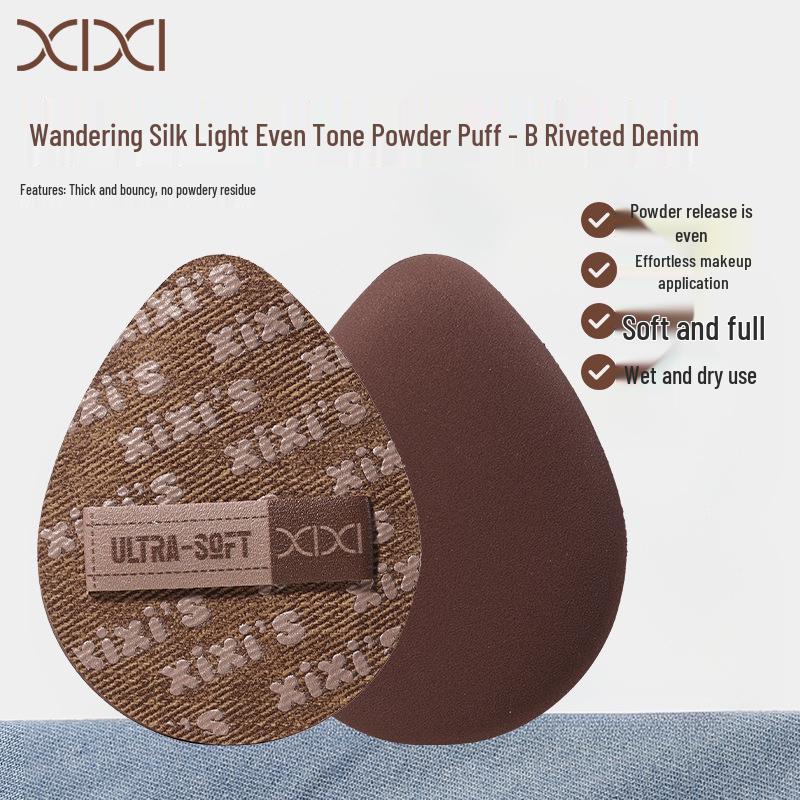 XiXi Dual-Use Wet & Dry Cushion Foundation Puff - Thick, Soft, Non-Stick, Non-Absorbing Powder Makeup Tool