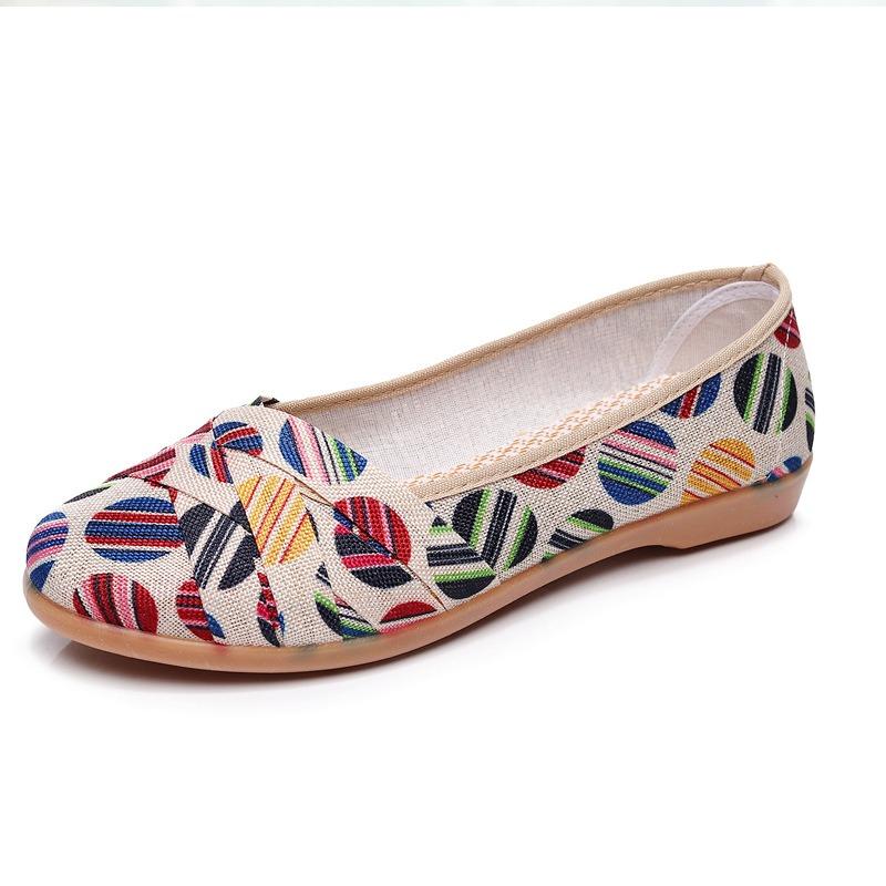 Frühling und Sommer neue alte Pekinger Stoffschuhe Damen Low-Top vielseitige Canvas-Schuhe Ein-Pedal flache Schuhe niedriger Absatz bequeme Fischer-Schuhe