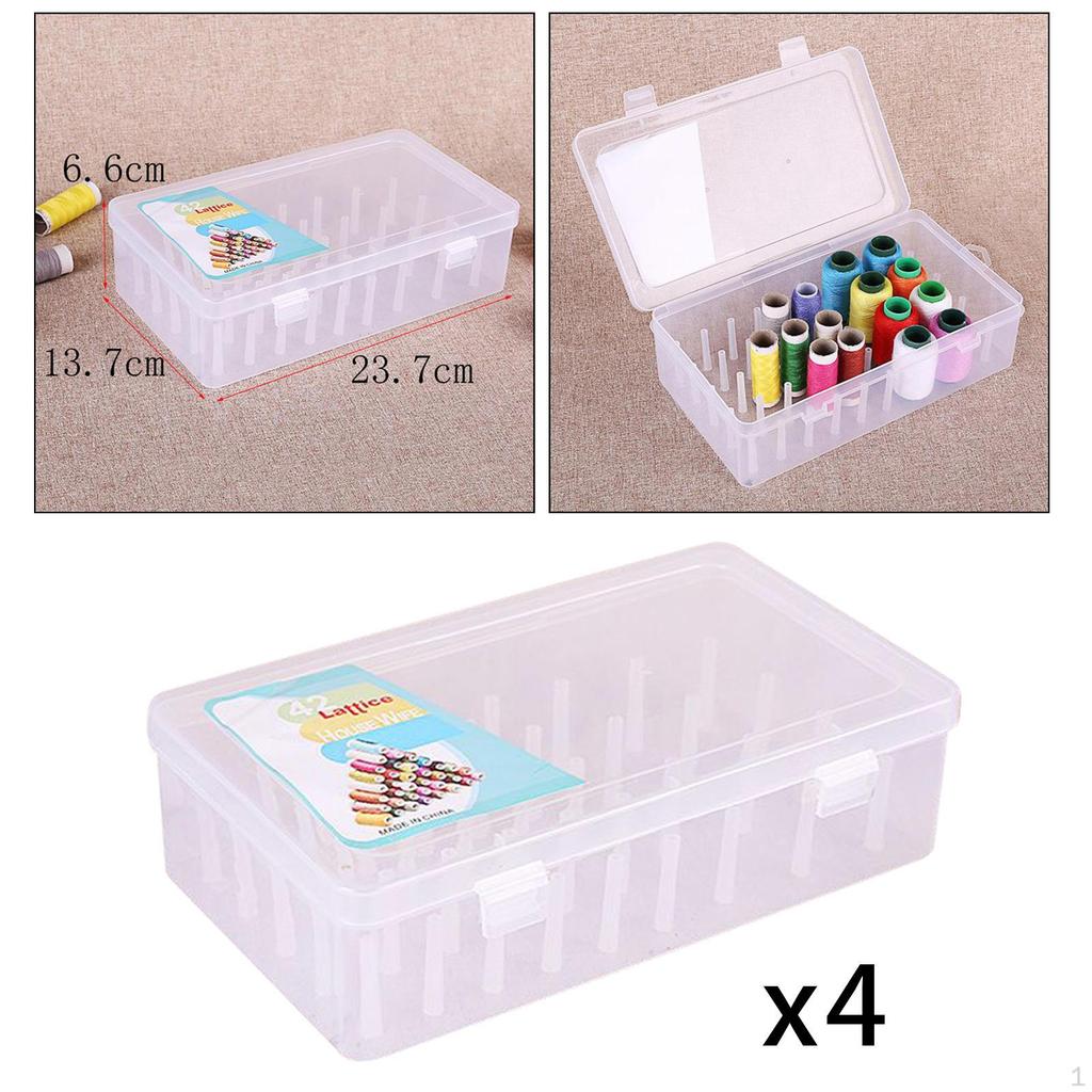 Empty Transparent Storage Container Sewing Thread Holder