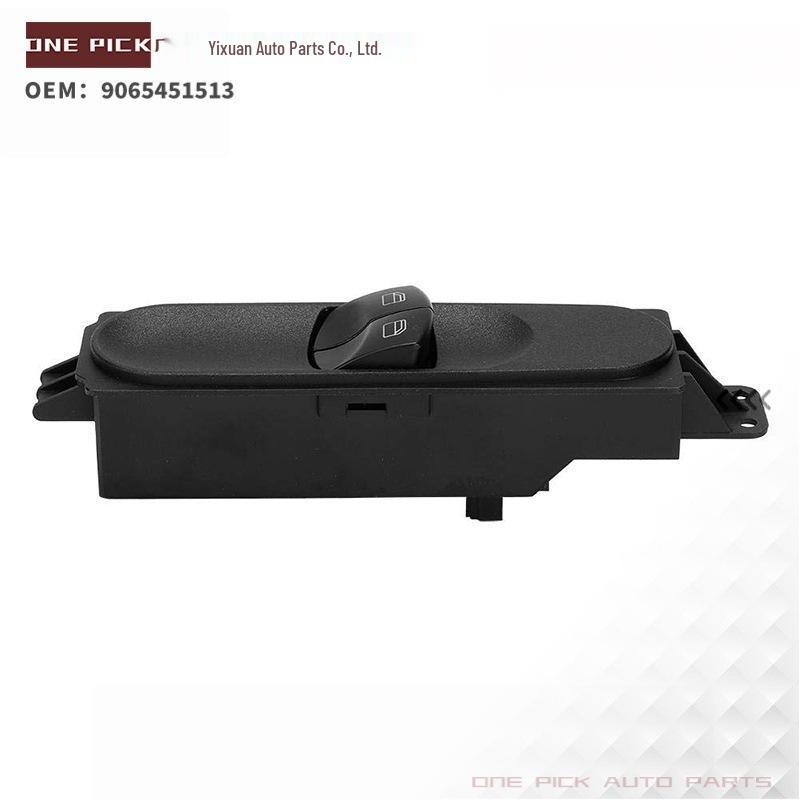 The main window regulator switch for Mercedes-Benz Viano and Vito vehicles is compatible with part numbers 9065451513 and 6395450713.