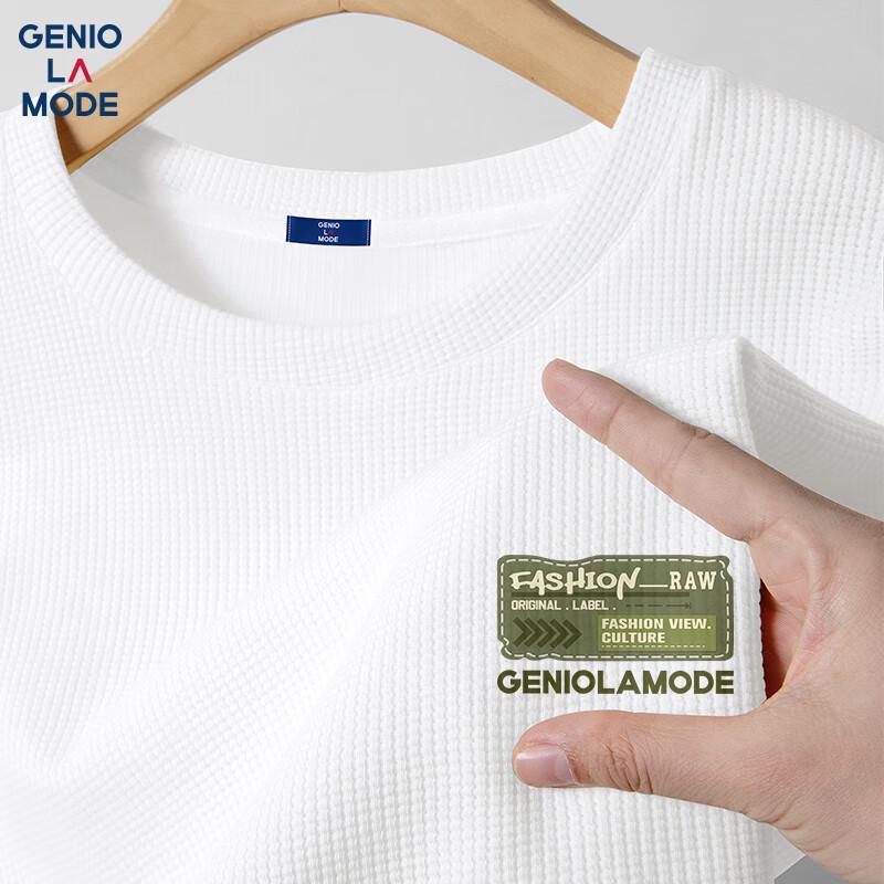 

GENIOLAMODE Men s Waffle Knit Short Sleeve T-Shirt 2XL