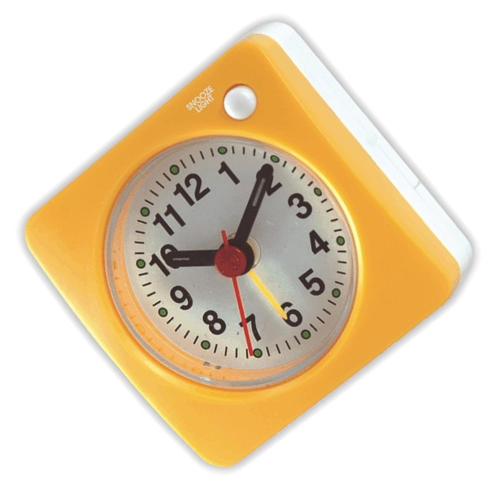 

Портативный дорожный будильник с бесшумной работой и режимами повтора сигнала, настольные часы для деловых поездок, семейного отдыха жёлтый