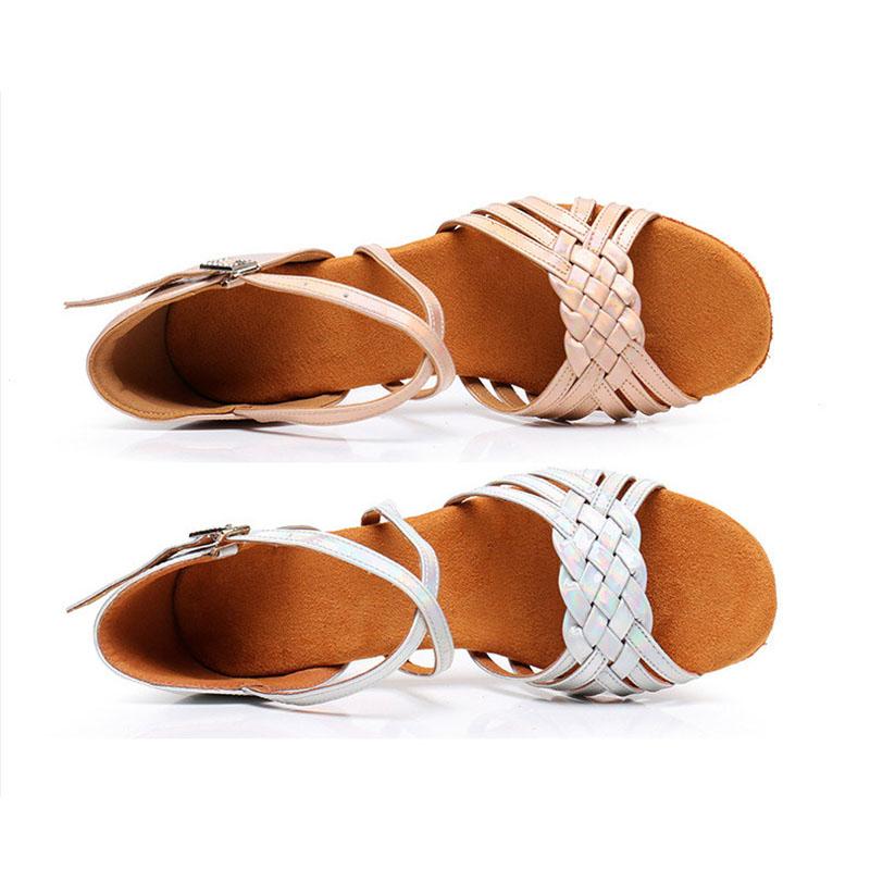 Women's Satin High Heels Dance Shoes Latin Tango Waltz Modern Anti Slip Dance Shoes Indoor Fur Sole Heeled 8CM