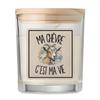 Bougie Parfumée Vanille Ma chèvre c'est ma vie | Verre 8,5 cm Couvercle en Bambou et Boîte Cadeau | Déco Salon Chambre Détente