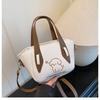 Spring new denim embroidery bag fashion niche large capacity shoulder shopping bag women's bag tide