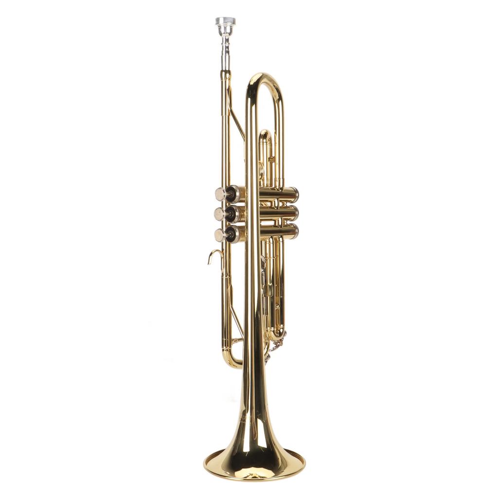 Bb Trumpet Set with Mouthpiece Nickel Plated Bass Trumpet Wind Instrument for Student Beginner