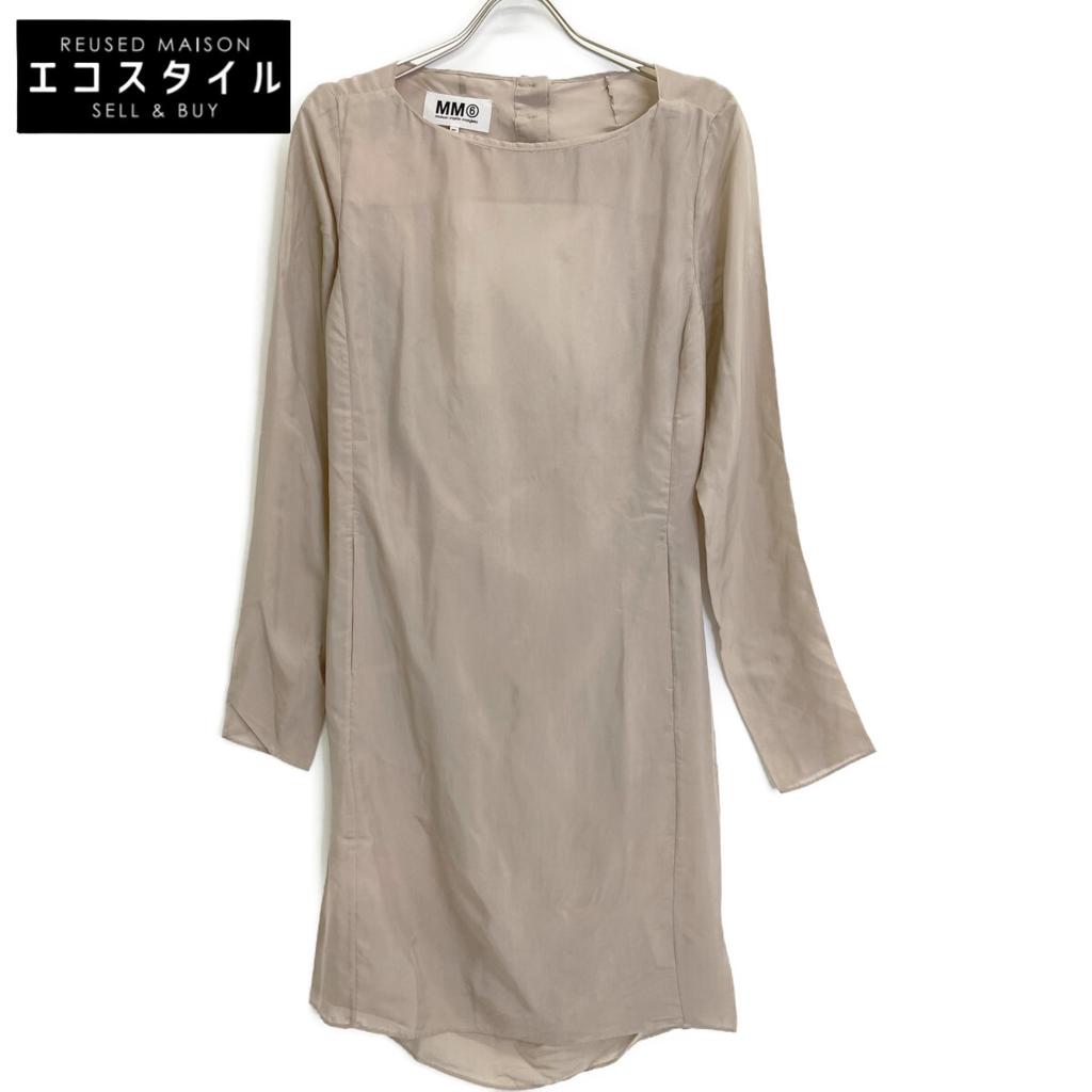 MM6 12Stainless Steel S32CT0363 Backless Cupra One Piece Dress Dress 40 beigeUsed