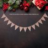 Linen Bunting Banner with 48pcs Flags Wedding Party Holiday Celebration DIY Decoration