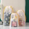 5pcs Waterproof Daisy Storage Bag with Drawcord Cuffs  Large Capacity Clothes Shoes Organizer Portable Towel Makeup Toiletry Bags