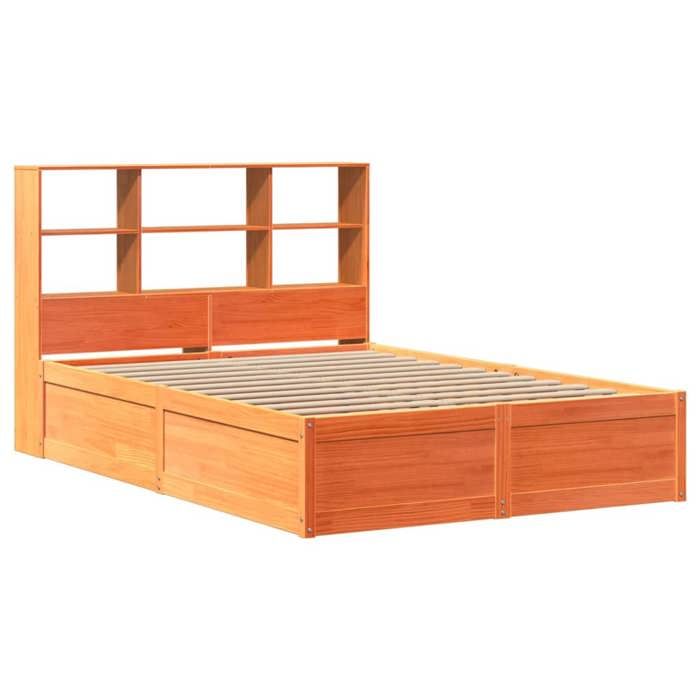 VidaXL Cadre de lit sans matelas cire marron 120x190cm bois pin massif, lit, cadre de lit en bois massif, meuble de chambre 3323475
