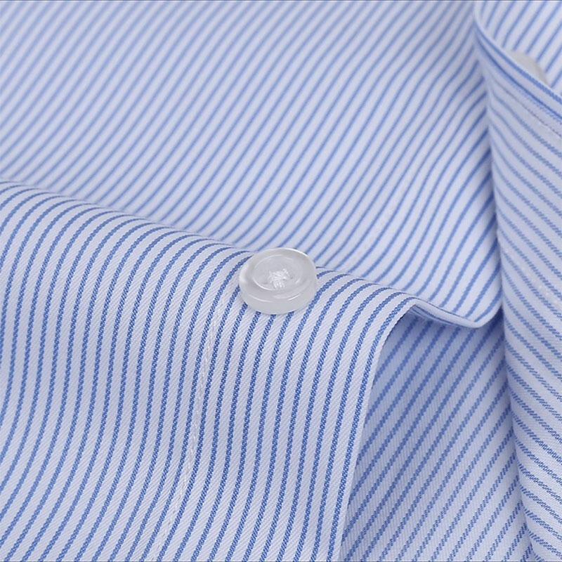 Summer Thin Men's Business Social Short-sleeved Shirt Professional Formal Striped Casual Non-ironing Breathable Shirt Slim Fit