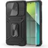 Armored Case for Xiaomi Redmi Note 13 Pro 5G, CamShield Slide, Black + 9H Tempered Glass