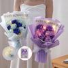 Buquês de Flores Artificiais Buquê de Sabão Decoração com Flores Presente de Casamento para Convidados Flores Criativas Presente de Natal com Fio de Luzes