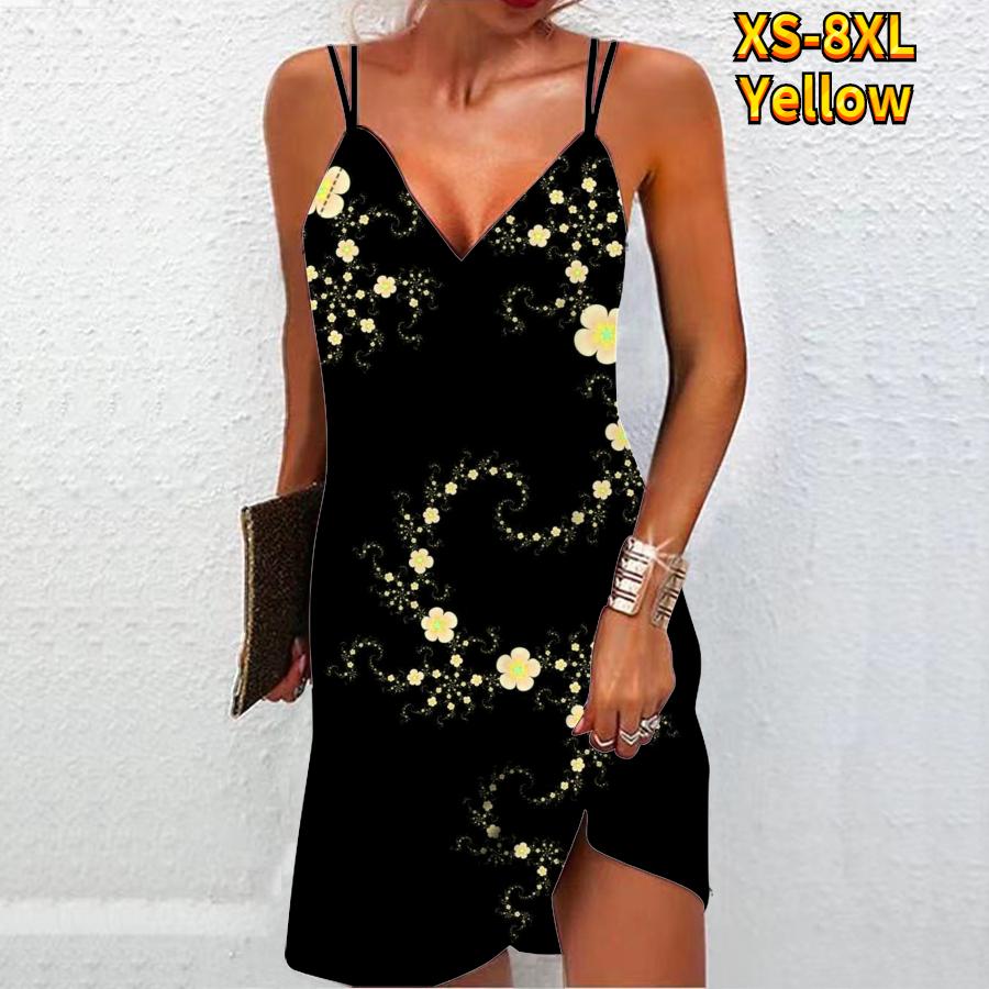 

Женское модное сексуальное платье без бретелек с 3D фиолетовым фрагментированным цветочным принтом, свободное платье-бретелька с v-образным вырезом 8XL