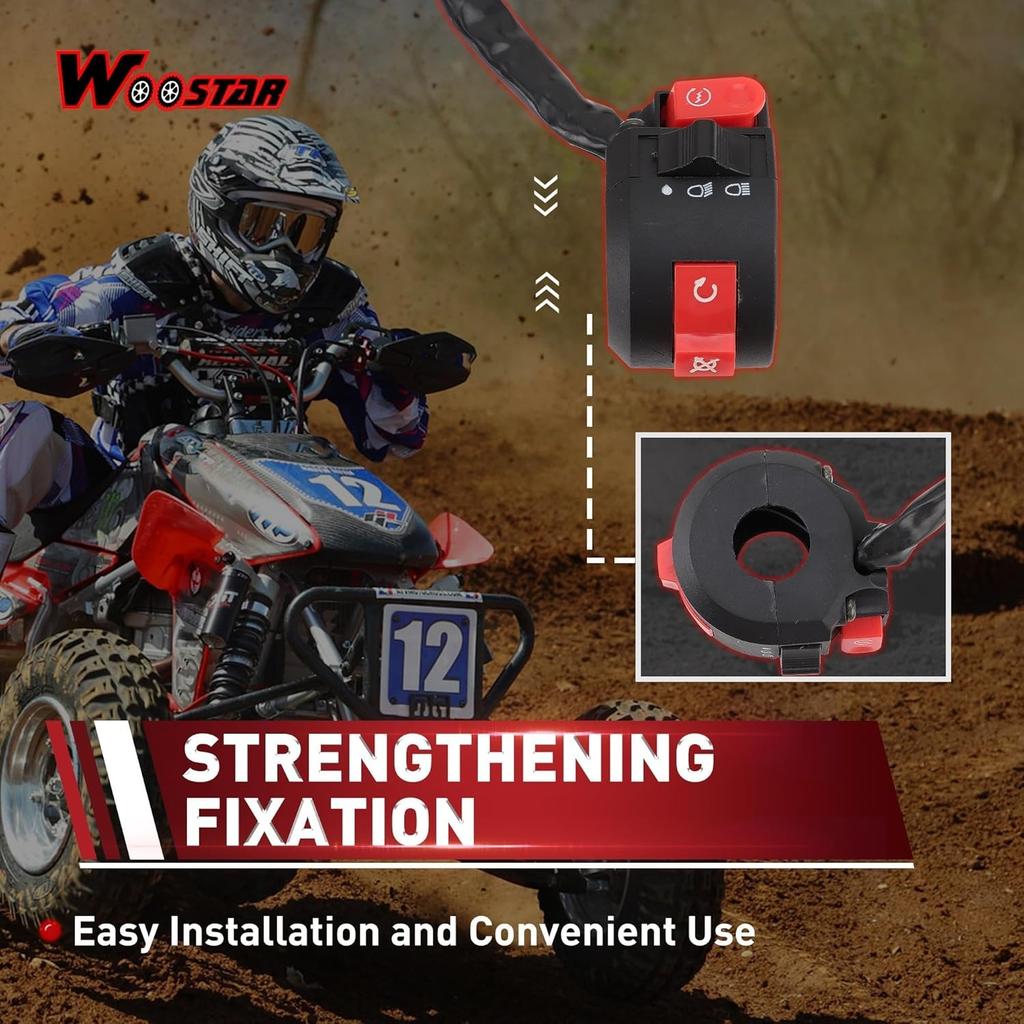 7/8" 22mm Handlebar 3 Function Right Start Switch Replacement for 2005 Taotao 110cc Quad 125cc Venom 50cc 90cc 110cc 125cc ATV Quad Pit Bike Buggy