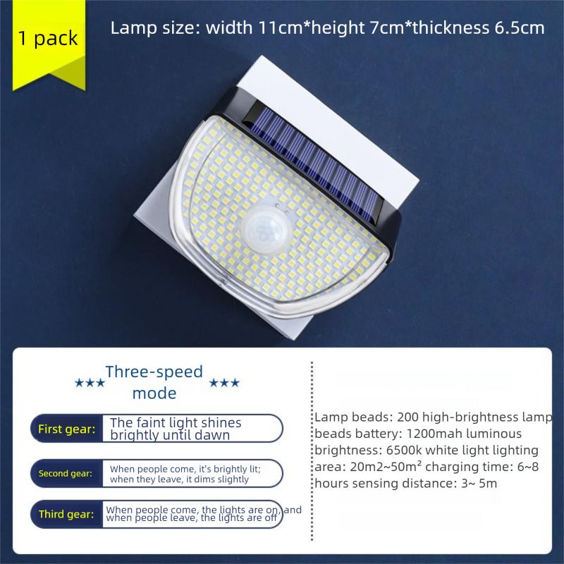IP65 Waterproof Solar Outdoor Garden Lights Super Bright 200 LEDs Motion Sensor Wall Light Solar Powered Security Lamp