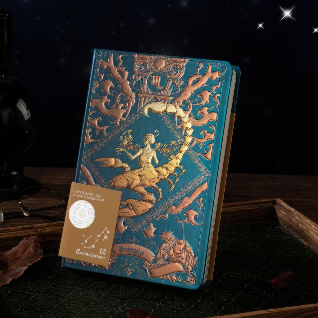 Constellation Notebook Hardcover Notebook Antique Thread Binding Astrology Diary A5 Birthday Gift Stylish Diary Cute Notebook [Sedona's Magic]