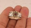 Garnet Gemstone Spinner Band Meditation Ring Handmade Designer Ring, 925 Sterling Silver Ring, Fidget Ring