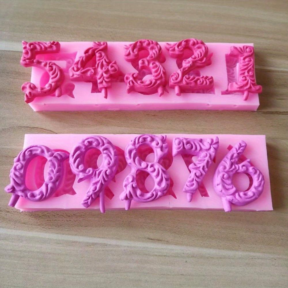 2-Piece Digital Chocolate Molds. 3D silicone 0-10 molds for candy, biscuits & cake decor.