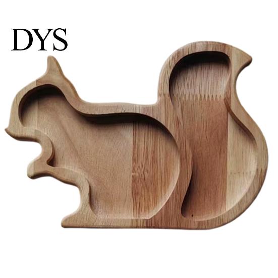 Pine Cones Wood Storage Plate Serving Tray Easy to Clean Reusable Food Grade Eco-friendly Space-saving Keep Tidy Various Shapes Squirrel Wooden Snack