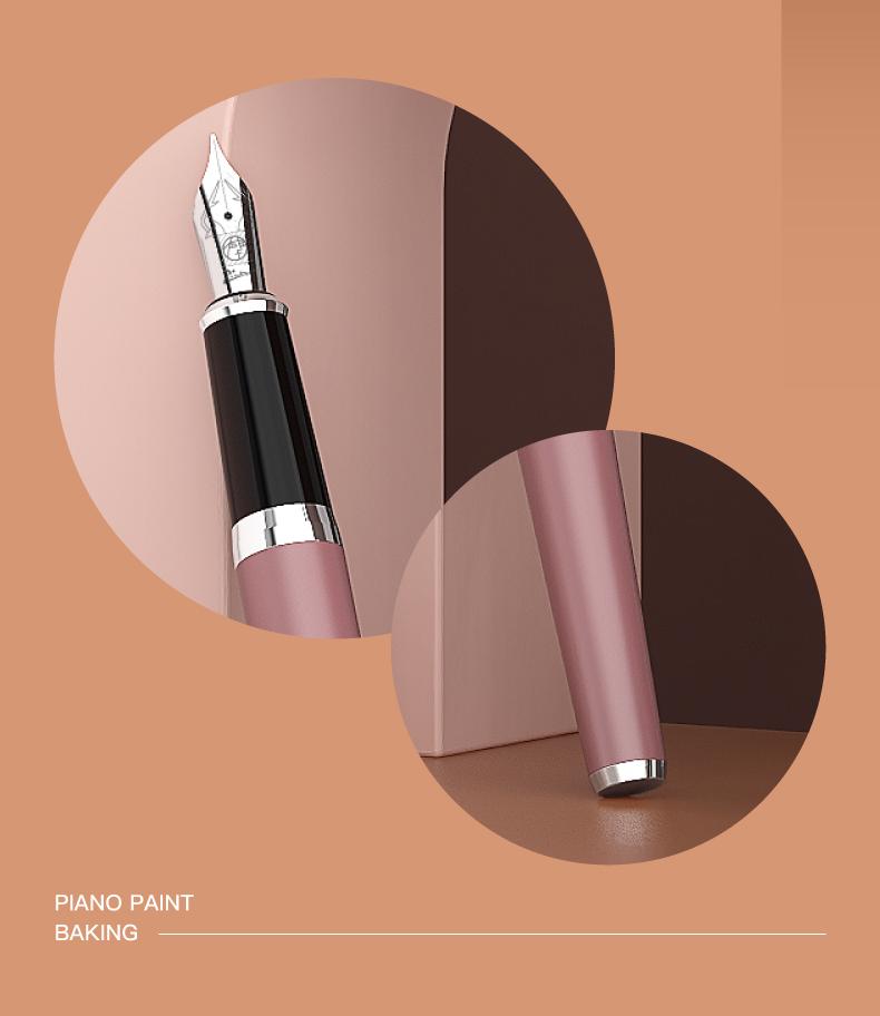 Pimio Metal Fountain Pen Picasso Morandi Color Pens 0.5MM F Nib Business Office Stationery Supplies with Gift Box for Birthday