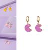 Stylish Plated Smiley Face Earrings Colorful Cute Cartoon Jewelry For Ladies