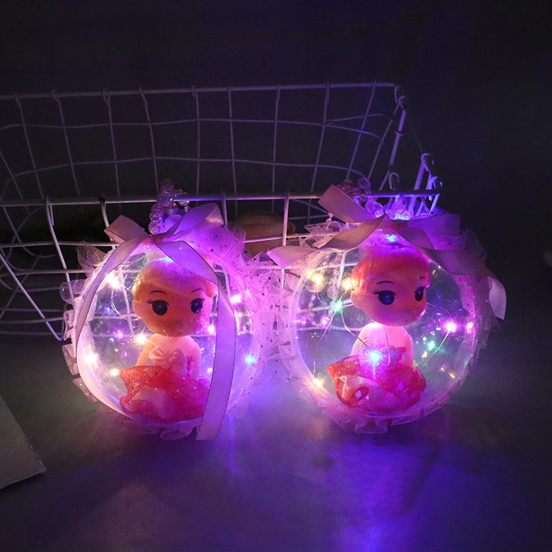 2Pcs Cute Glowing Ball Doll Lantern Toy Children'S Girls Glowing Doll Lantern Cartoon Doll Light Pendant Party Gift