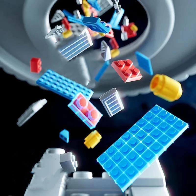 City Space Rocket DIY Craft Launch Center Base Puzzle Model Assembling Bricks Children's Toy Building Blocks Small Set Boys Gift