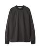 PARTIMENTO Triple Stripe Long Sleeve Charcoal Brown