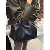Minimalist Bowling Bag Women 2025 Fall Trendy Canvas Tote Shoulder Handbag Street Style Large Capacity